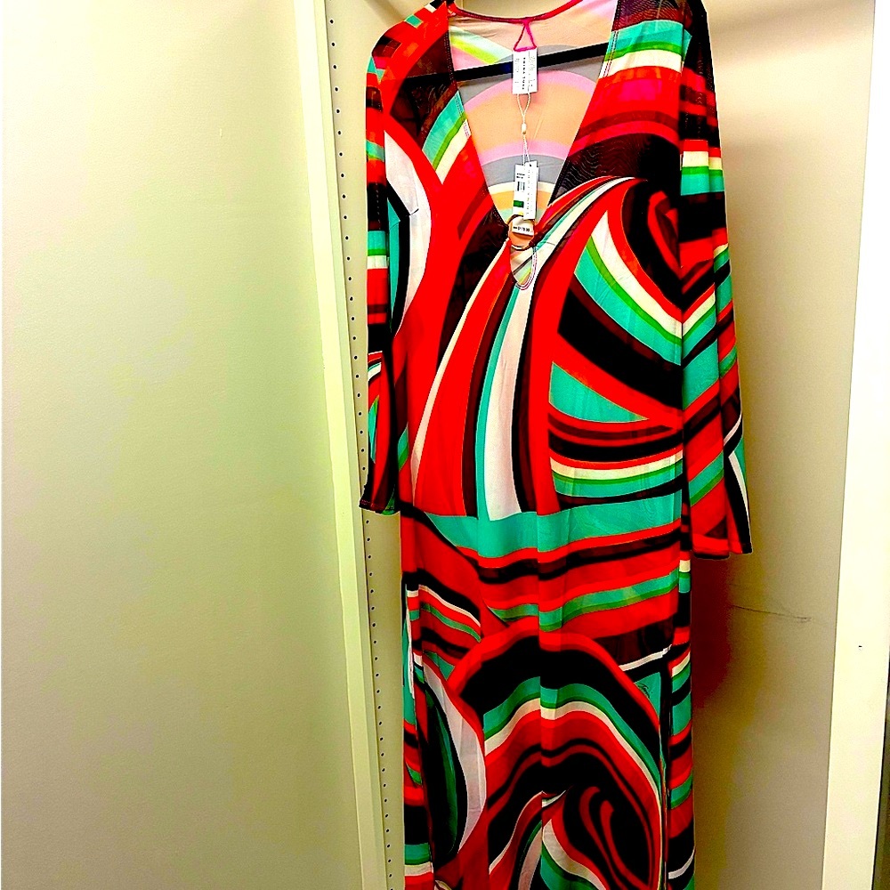 Trina Turk Vibrant Long Sleeve Dress